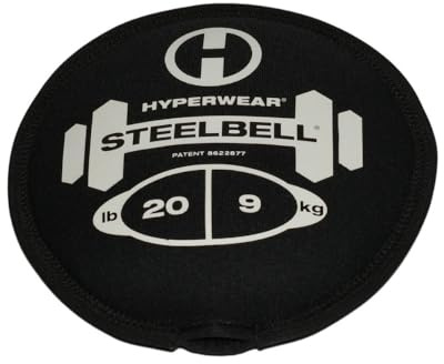HYPERWEAR SteelBell träningsboll väska med stålskott i patenterad icke-läcka neopren skivform medicinbollar slambollar kettlebells styrketräningsutrustning tillverkad i USA (9,1 kg)