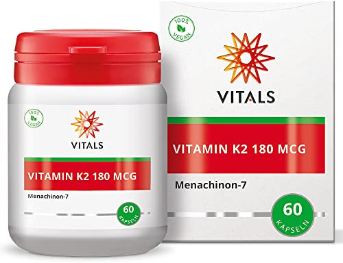 Vitals - Vitamin K2 180mcg, 60 Kapseln. K2 in der überlegenen Form von Menachinon-7 (MK-7). Enthält K2VitalDelta, das eine sehr hohe Stabilität aufweist.