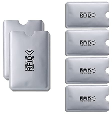 Aidqxbaoer TÜV Geprüfte RFID Blocker NFC Schutz Kreditkartenhülle (A - 6 Stück)