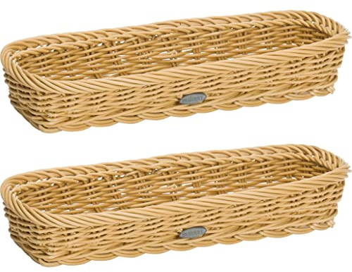 Westmark 2 Besteck-Körbe, geeignet für Hotel und Gastronomie, Rechteckig, je ca. 28 x 11 x 5 cm, Synthetikfaser, Saleen-Edition, Hellbeige, 020169301E3