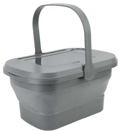 BEIJIALY Cesta de Picnic con Vajilla Y Bandeja, Cesta de Almacenamiento Plegable para Camping con Asa, Caja de Almacenamiento Plegable Portátil de Gran Capacidad para Exteriores para Picnic,(Gris)