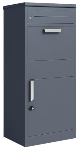 ESTEXO Briefkasten Paketkasten Premium Paketbox Standbriefkasten Standpaketkasten Paketbriefkasten Postbox Anthrazit Briefbox