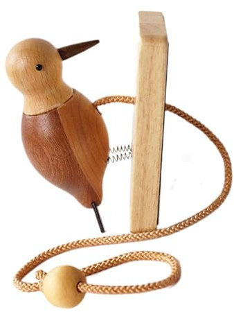 Compre Timbre Keepers para apertura de puertas, timbre de pájaro carpintero - Timbre creativo hecho a mano de madera | Aldabas de puerta antiguas, bellamente creativas y de entrada frontal, campana cr