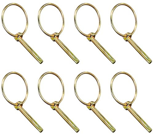 8 PCS Heavy Duty Lynch Spring Pin Assortment Kit,Round Linch Pins for Tractors, Trucks, Lawn Mowers (6mm)
