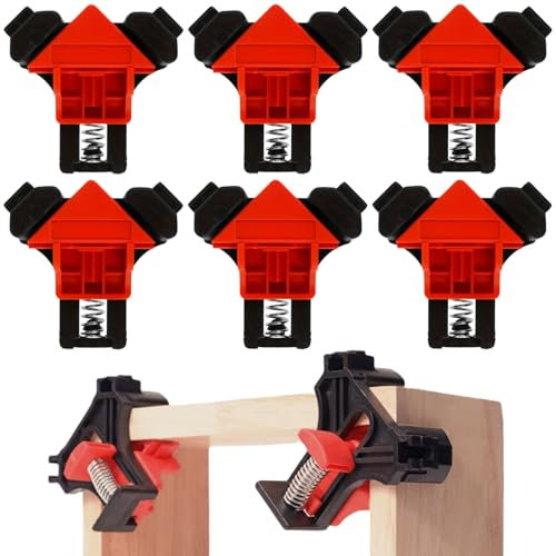 Sargentos para Esquinas,6pcs Abrazaderas de Esquina,Abrazaderas de Ángulo Recto,para Construir Cajas de Madera,Marcos de Cuadros,Buzones,Cajoneras