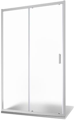 Box Doccia Nicchia 115cm Apertura Scorrevole Vetro Temperato 6mm Stampato Profili Cromati h185cm mod. Tonga