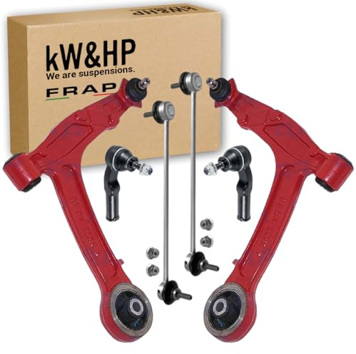 KIT 6 PEZZI BRACCI BRACCETTI OSCILLANTI RINFORZATI, TESTINE STERZO E BIELLETTE BARRA STABALIZZATRICE COMPATIBILE CON FIAT PANDA (169) DAL 2003 AL 2012