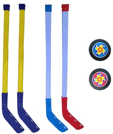 Ishockeyklubbor set för barn – hockeyklubbor och bollar gatuhockeyset | Inomhus utomhus gräsmatta spel | perfekt hockeygåva för barn fritid sport | praktisk leksaksorganisatör för tåg