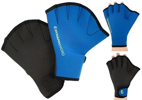 DYNAMICNORD - Simningshandskar - Unisex neopren simhandskar, mycket flexibla och bekväma neopren, lätt justerbar kardborreknäppning, stärker armar och överkropp, Badhandske, Swim Glove