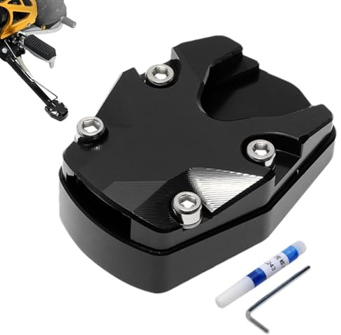 Cale De Rallonge pour Béquille Latérale De Moto, Plaques De Support pour Béquille Latérale De Moto, Accessoires Antidérapants De Rallonge pour Repose-Pied De Béquilles, Tapis Portable