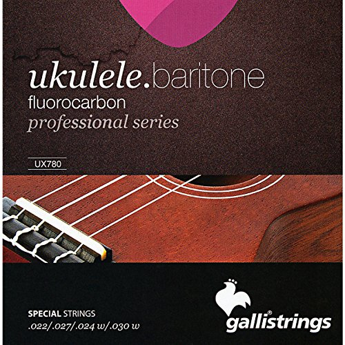 GALLI Baritone Fluorocarbon Ukulele Strings, Extra Light, Medium Gauge