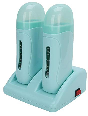 Wax Heater, Rapid Heating Double Depilatory Wax Heater for Body Hair Removal(Wax Cartridge Excluded), Cyan(110V)