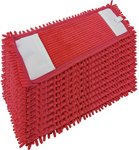10x Profi Bodenwischer Ersatzbezug - Chenille Wischbezug rot - Wischmopp Chenille aus Mikrofaser f. empfindliche Böden -Microfaser-Mopp zur Bodenpflege f. alle Mopp-Klapphalter 40 cm - Wischmopp Bezug