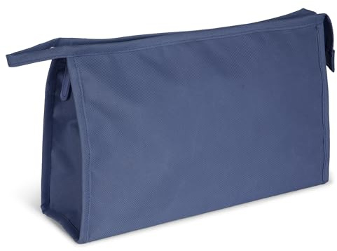 Kinston Große wasserdichte Kulturtasche aus Textil, Kosmetiktasche für Reisen - Dunkelblau, Kulturbeutel Organizer