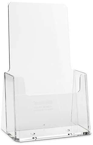 10 Stück DIN Lang (DL) Tisch-Prospektständer als Flyerständer, Prospekthalter von VITAdisplays, transparenter Prospektaufsteller