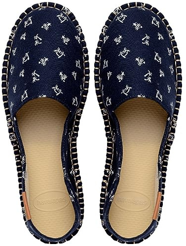 Havaianas Mixte Origine Iv Print Sandale Cage Espadrille, Navy Blue, 40 EU
