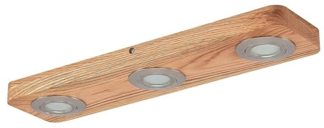 Lindby Ceiling Light Mikari (Modern) in Brown Made of Wood for e.g. Living Room & Dining (3 Light Sources,) from floodlight, Spotlight