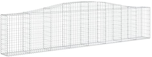 Gabion Basket Arched 400 x 30 x 80/100 cm Galvanised Iron
