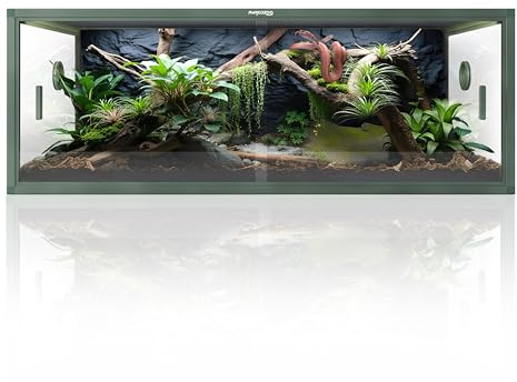 Phailozoo 85 Gallon Reptile Tank, Front Opening Snake Tank for Easy Maintenance, Reptile Enclosure with Top Screen Ventilation 48''x24''x18''
