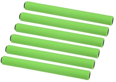 M METERXITY 6 Pack Relay Track Baton - Stainless Steel Hollow Tube with Sponge Cover, Apply to Team Building/Relay Races/Athletics Sports Game (Green)