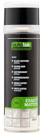 AutoTek Professional Exact Match Car Spray Paint, BMW Black Sapphire Metallic Aerosol Spray, 300 ml