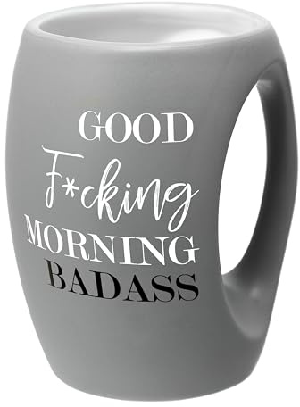 Pavilion Gift Company - Good Fucking Morning Badass - 16 oz Handwarming Coffee Tea Cup Mug Drinkware Husband Boyfriend Groom-To Be