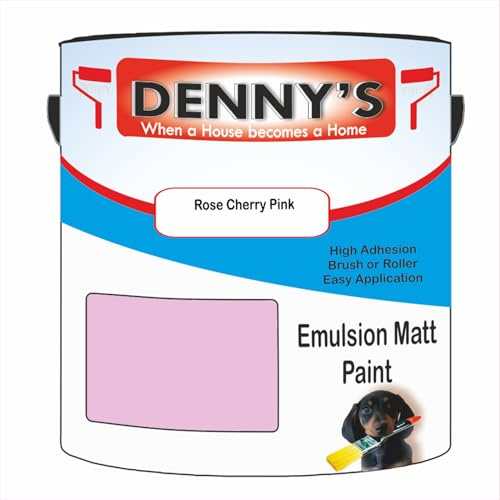 Premium Interior Wall & Ceiling Emulsion Paint – Rose Cherry Pink – Rich Matt Finish, Durable & Washable, Low Odour, Ideal for Living Rooms, Bedrooms & Hallways (250ML Tin)