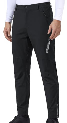 BERGRISAR Cycling Pants for Men Lightweight Mountain Bike Pants XL Black