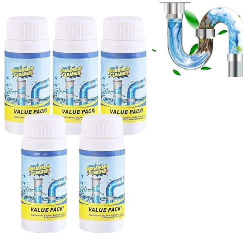 Sink and Drain Cleaner,Potente detergente in polvere per lavelli e scarichi, adatto per cucine, bagni e servizi igienici. (5 articolo)