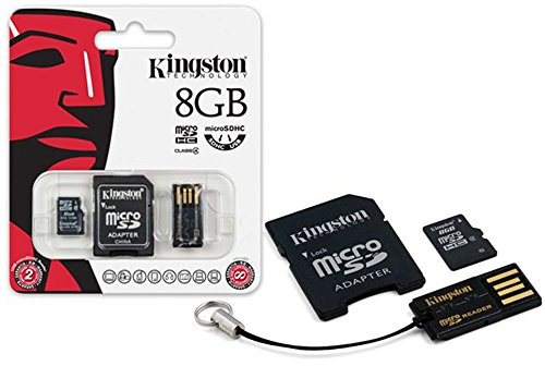 Kingston Mobility Kit micro-SDHC/SDXC 8 GB klass 4 (kort plus SD och USB-adapter)