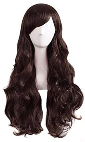 MapofBeauty 70cm/ 28 Pollice Lungo Ricci Donna Ricci Parrucche (Scuro Marrone)