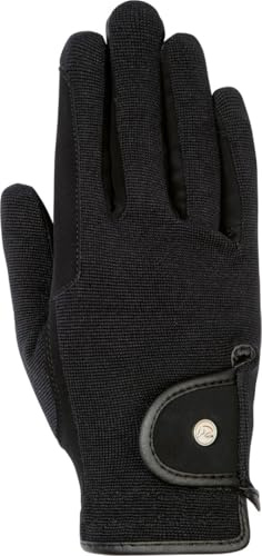 Reithandschuhe -Professional Nubuk Lederimitat- 9191 schwarz/schwarz 8