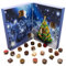 Hallingers Waldweihnacht - Adventskalender Pralinen Geschenk handmade ohne Alkohol aus Edelkakao Schokolade (Box) - Geschenk im Sommer & als perfektes Grillgeschenk | Glückwunsch Chanukka Freundschaft