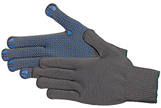 Jah 5078 Nylon-Strickhandschuh 12 Paar Noppen mittelschwer grau Gr. 9