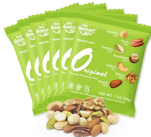 Daily Gourmet Nuts - Unsalted Mixed Nuts Snack Packs/Individually Wrapped Snacks/Nut Snacks/No Peanuts/Healthy Trail Mix Individual Packs/Deluxe Assorted Snacks