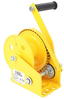 Aim Tools Hand Winch 1800LB Manual Crank Ratchet Gear Winch with Automatic Brake Car Boat Trailer Winch Crane Lifting Pulling Tool for Garage Workshop Construction