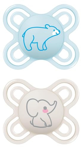 MAM Perfect Start Nappar i 2-pack, speciellt designade för nyfödda, vänliga dinappar tillverkade av hållbara och bioförnybara material, napplåda, 0–2 månader,