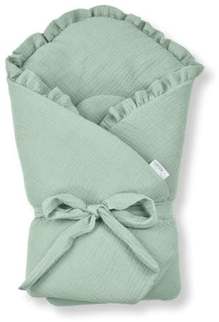 Albero Mio Baby Pucksack Baby Pucktuch | Größe: 75 x 75 cm | Kordelzug | Sicher für Babys | 100% Baumwolle | Atmungsaktives Material | Pflegeleicht | Green