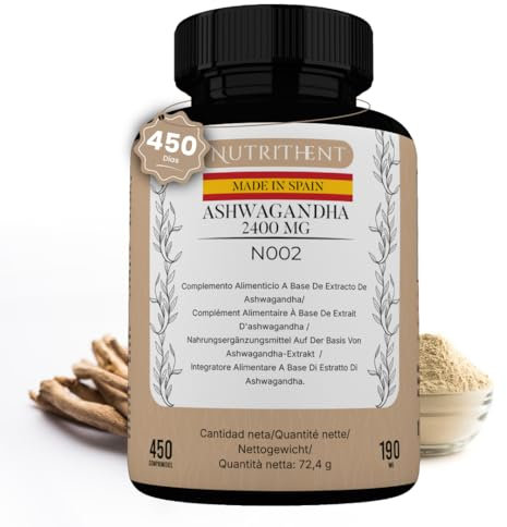450 Micro Comprimidos Ashwagandha de Alta Potencia para 450 Días | 2400mg Por Comprimido con Concentración 50:1 | VEGANO - Sin Gluten - Sin OGM.