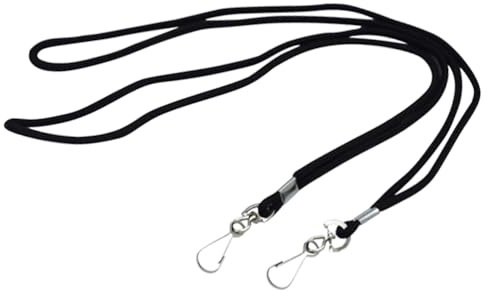 Fc'Noqgn Strap Lanière, 2 Pack de Nylon Détachable Lanière Tour de cou pour Carte D'identité, Badge, Porte-clés, Affaires, Bureaux et Expositions - Noir