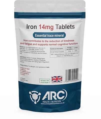 Gentle Iron Supplement 365 Tablets - Vegan Elemental Iron Supplements for Women & Men, Energy Tablets, Reduces Tiredness and Fatigue – Vitamin, Made in The UK