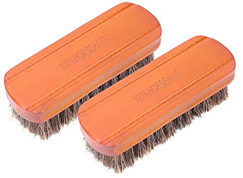 Akozon Pure Horsehair Shoe Brush, Solid Wood Handle, Polishing, Dust Removal, Leather Care, Maintenance, Redwood Horse Hair Brush (mahogany color medium)
