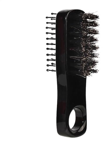 Bartbürste – Beheizte Bartbürste | Bartkamm und Bürste | Taschen-Bartbürste mit Griff | Bartpflegekamm doppelseitig | Doppelseitige Bartbürste | Ortbarer Schnurrbartkamm mit Griff für