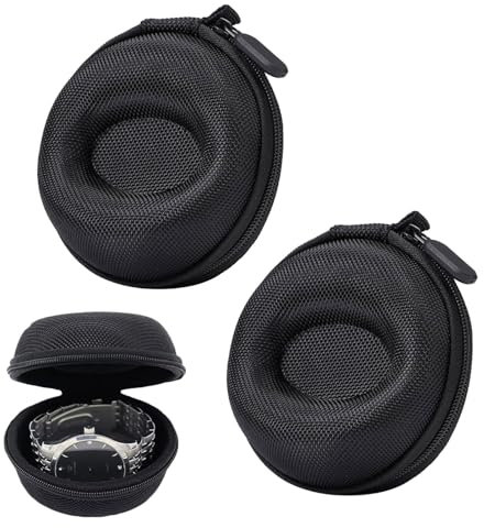 2 Stücke Reise Uhrenbox,Tragbare Uhrenetui,Uhrengehäuse Uhrenbox Organizer Für Herren,Single Armbanduhren Uhrenbox Mit Reißverschluss,Für Uhren Und Reiseetui, Tragbares Uhrenrollen Vitrine (Schwarz)