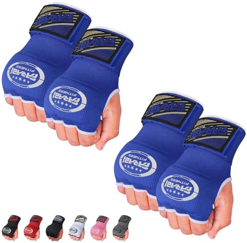 Farabi Sports niños Guantes de Entrenamiento sin Dedos para Gimnasio, Fitness, Boxeo, MMA, Muay Thai, con Protector en los Nudillos (Azul (Paquete Infantil de 2)