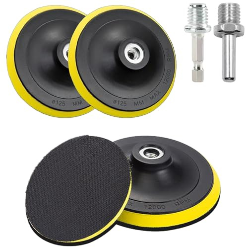 4 st. kardborre slipplattor 125 mm, polerplattor slippapperplattor med borradapter M14 inkl. spädpinnar för excenterslipmaskiner vinkelslipmaskiner borrmaskin excenterslippapper