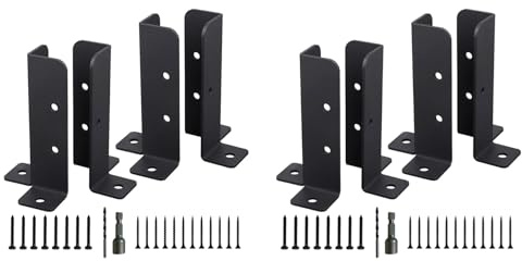 Tacdas 8 Soportes Ajustables para Base de Anclaje de Poste de Cubierta, Cerca para Pérgola, Barandilla, Buzón, Pabellón, Herramienta de Jardín