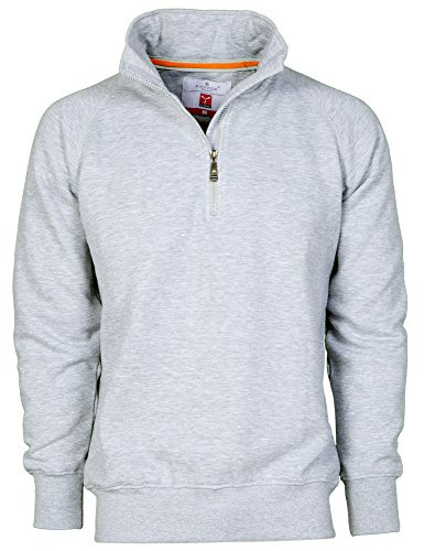 CHEMAGLIETTE! Felpa Da Lavoro Maglia Felpata Cotone Con Mezza Zip In Tinta Payper Miami +, Colore: Grigio Melange, Taglia: 2XL