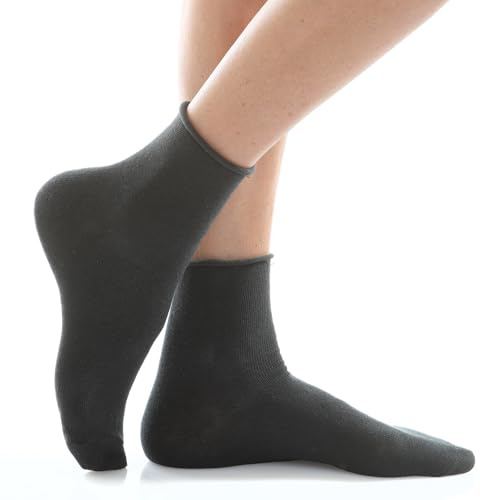 MERITEX Calze Donna in Caldo Cotone - 6 Paia Taglia Unica- Morbide e Confortevoli, Polsino Taglio Vivo Senza Elastico, Punta e Tallone Rinforzati, Cuciture Piatte