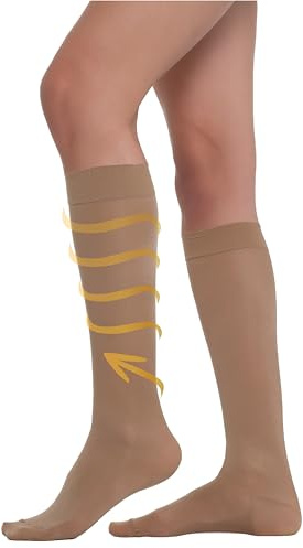 BEONTOP by Gambetti Medias De Compresión Mujer Fuerte 140 Den – Calcetines Compresion Mujer Graduada 22-23 mmHg Para Piernas Cansadas, Soporte Circulatorio y Preventivo - Made in Italy